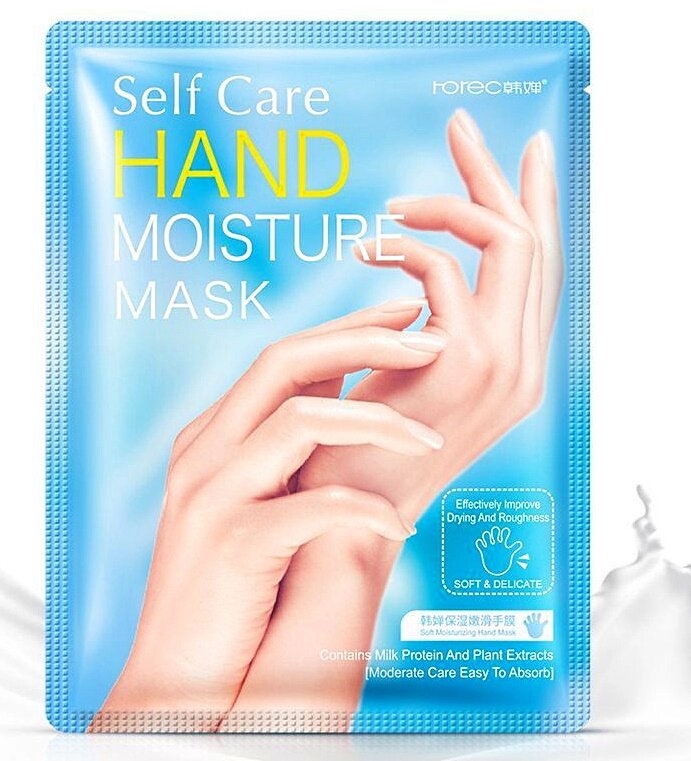 Маска перчатки для рук Молочная, Rorec Self Care Hand Mask, 35г, 1 пара - особенности
