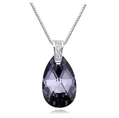 Подвеска с кристаллами Swarovski &quot;Хрустальная капля&quot; Black Diamond - акции