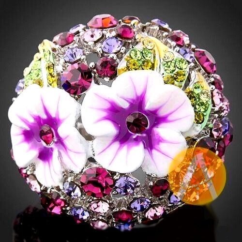 Кольцо с кристаллами Swarovski &quot;Райский сад&quot; - распродажа