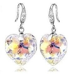 Серьги с кристаллами Swarovski "Хрустальное сердце"