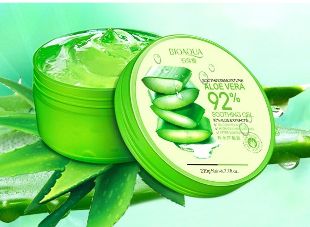 Увлажняющий гель Aloe Vera Hydrogel, 220г, с натуральным соком алоэ - фото