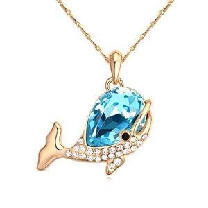 Подвеска с кристаллами Swarovski "Кит" Light Sapphire