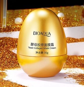 Питательная несмываемая Маска для лица с дрожжами и коллагеном, YEAST COLLAGEN MASK CREAM BIOAQUA, 30г