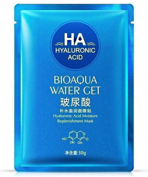 Увлажняющая маска с гиалуроновой кислотой Hyaluronic Acid Water Get Mask, Bioaqua, 30г от компании Интернет-Магазин "Максимум" - фото 1