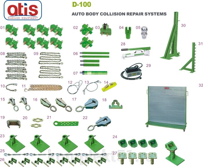 ATIS D100 Стенд с силовыми башнями, гидравликой и аксессуарами к напольным системам для правки кузовов от компании Cпецкомплект - оборудование для автосервиса и шиномонтажа в Мурманске - фото 1