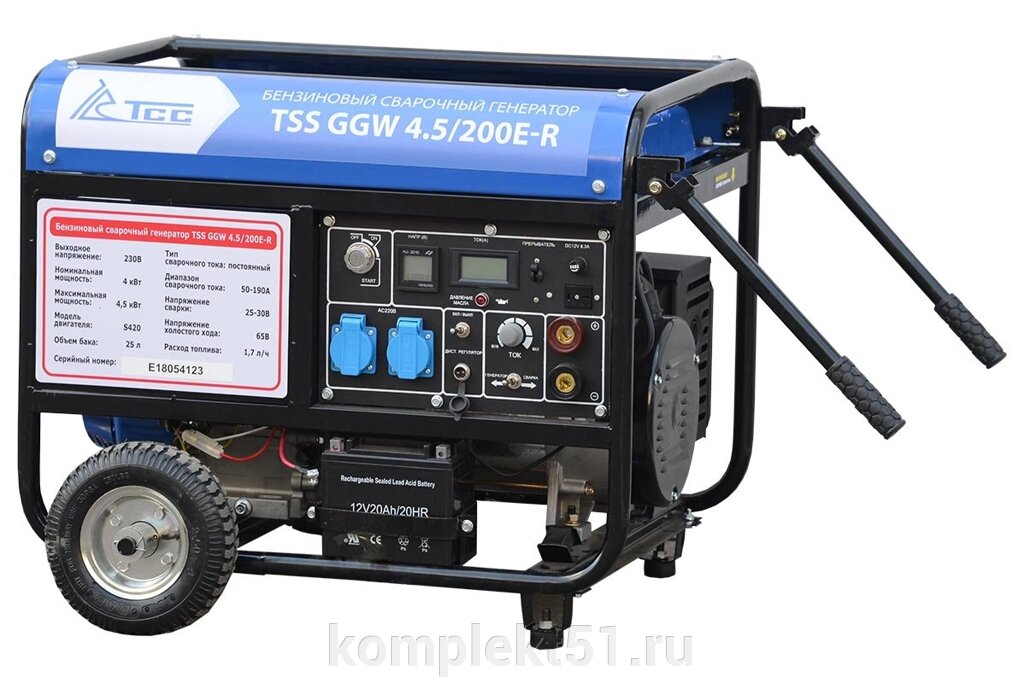 Бензиновый сварочный генератор TSS GGW 4.5/200E-R от компании Cпецкомплект - оборудование для автосервиса и шиномонтажа в Мурманске - фото 1