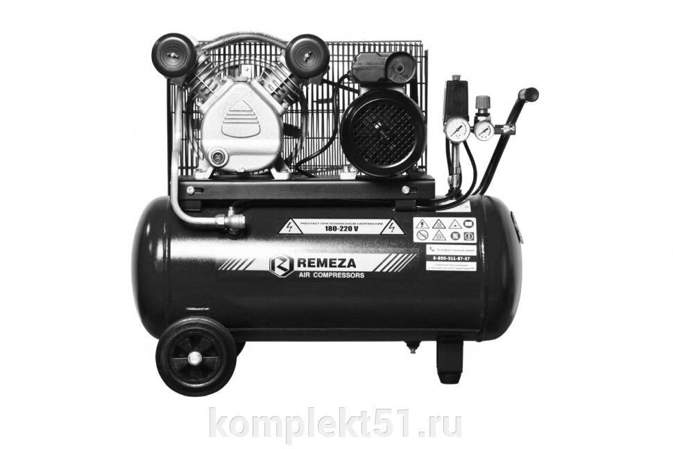 Компрессор поршневой 50. LB24 REMEZA (Белоруссия): 360 л/мин., 10 бар, ресивер 50 л., 2,2 кВт, 380В, габариты без упак. от компании Cпецкомплект - оборудование для автосервиса и шиномонтажа в Мурманске - фото 1