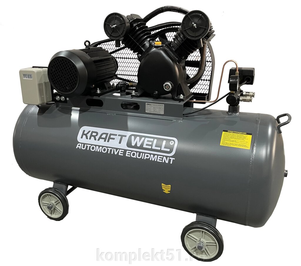 KraftWell KRW-AC580-200L Компрессор поршневой 580 л/мин, 10 бар, 200 л, 380В от компании Cпецкомплект - оборудование для автосервиса и шиномонтажа в Мурманске - фото 1