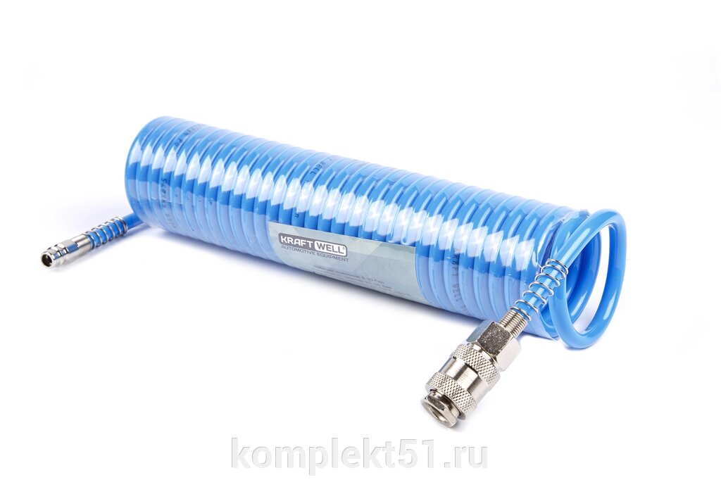 KraftWell KRW-HC050806 Шланг воздушный полиуретановый, спиральный D5х8 мм, 6 м от компании Cпецкомплект - оборудование для автосервиса и шиномонтажа в Мурманске - фото 1