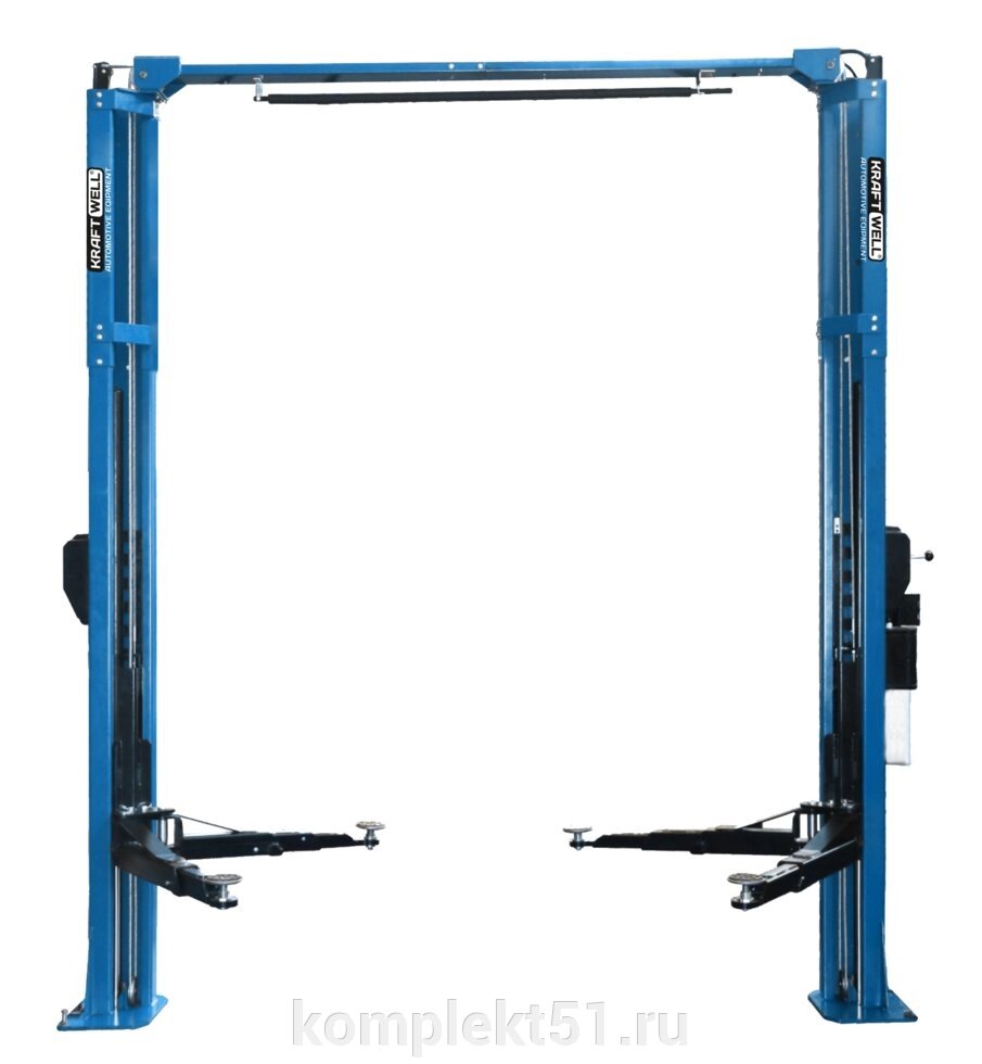 KraftWell KRW4.2MA_blue Подъемник двухстоечный г/п 4200 кг. электрогидравлический с развернутыми каретками от компании Cпецкомплект - оборудование для автосервиса и шиномонтажа в Мурманске - фото 1