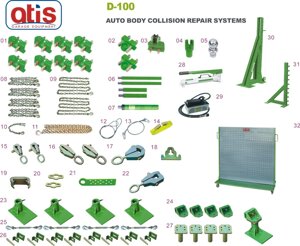 ATIS D100 Стенд с силовыми башнями, гидравликой и аксессуарами к напольным системам для правки кузовов