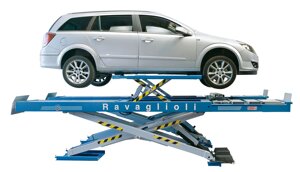 Ravaglioli RAV635.2SI Подъемник ножничный г/п 3500 кг. напольный, платформы для сход-развала, с подъем. второго уровня