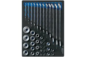 Набор комбинированных ключей, набор торцевых головок 1/4""&3/8""&1/2"", ложемент, 40 предмето