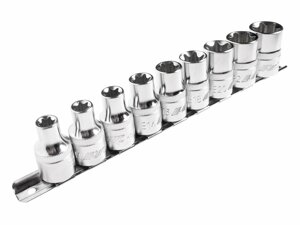 Техносоюз JTC-H409E Набор головок торцевых 1/2 TORX Е10-Е24 9 предметов