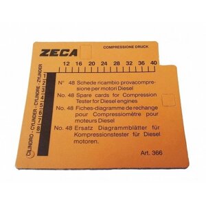 Карточки для компрессографа ZECA 366, 4-40 Бар, 50 шт., для Zeca 363