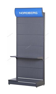 Стеллаж перфорированный с фризом, 2250х1000х500 мм NORDBERG NSHELV-25-1