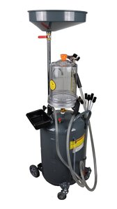 KraftWell KRW1839.80L Установка для слива и откачки масла/антифриза с подъемной ванной и мерной емкостью, мобильная