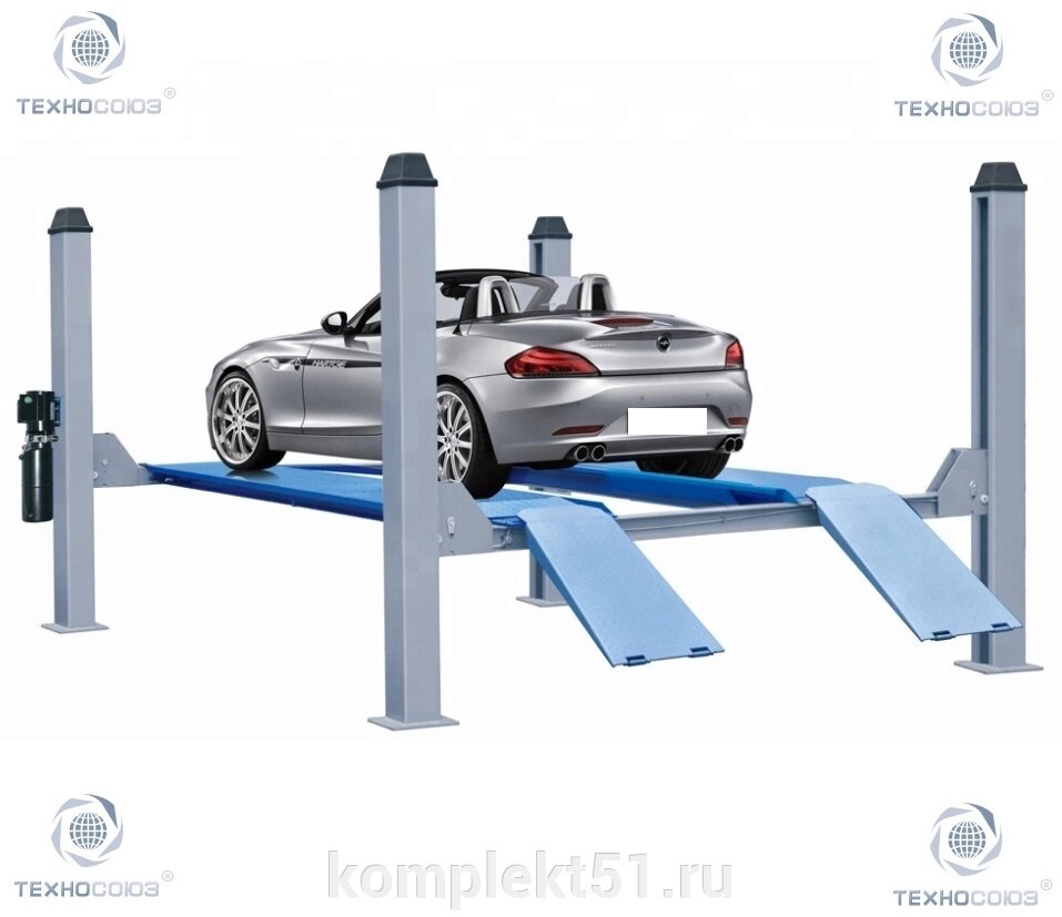 Подъемник 4 стоечный, г/п 5,5 т. без траверсы, TS5.5D-4L от компании Cпецкомплект - оборудование для автосервиса и шиномонтажа в Мурманске - фото 1