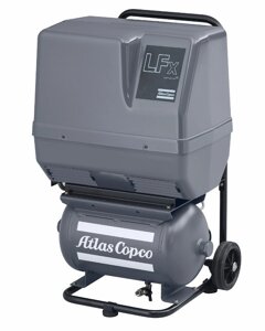 Поршневой компрессор Atlas Copco LFx 1,0 3PH на тележке с ресивером