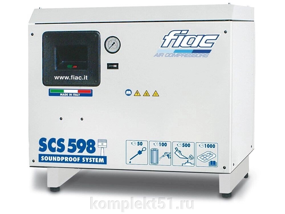 Поршневой компрессор FIAC SCS 958 / 5,5 кВт 830 л/мин / ременной привод 380В от компании Cпецкомплект - оборудование для автосервиса и шиномонтажа в Мурманске - фото 1