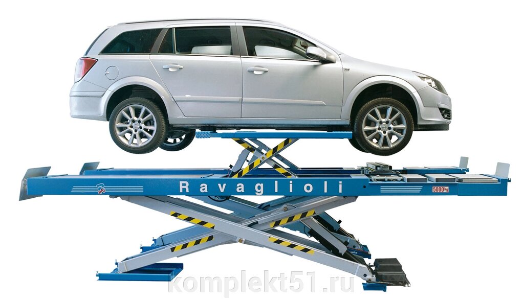 Ravaglioli RAV635.2ISI Подъемник ножничный г/п 3500 кг. заглубляемый, платформы для сход-развала, с подъем. второго уров от компании Cпецкомплект - оборудование для автосервиса и шиномонтажа в Мурманске - фото 1