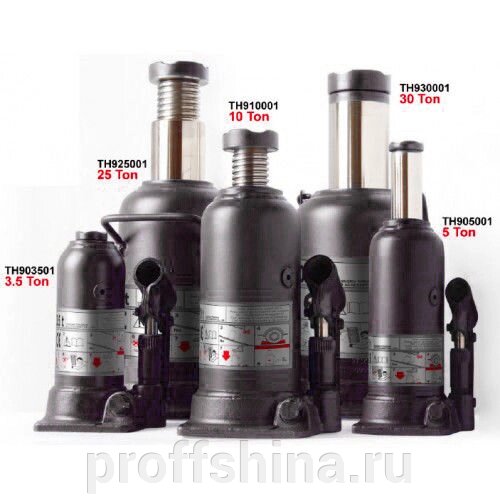 Домкрат бутылочный  5 т профи (h min 212мм, h max 468мм) от компании Proffshina - фото 1