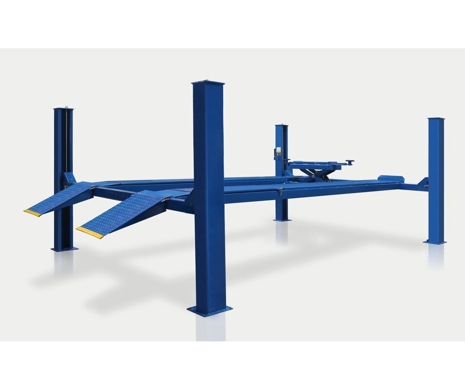F4D-4 Четырехстоечный подъёмник под сход-развал, в комплекте с траверсой от компании Proffshina - фото 1