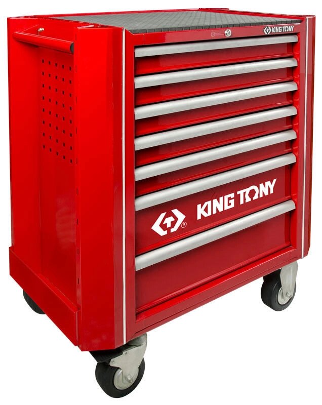 KING TONY 934A-100MR-MA Тележка с комплектом инструмента, 7 полок, 10 ложементов, 204 предмета от компании Proffshina - фото 1