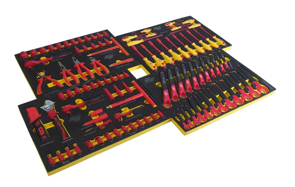 Комплект наборов изолированных инструментов, 100 предметов (4 мягких ложемента) JTC от компании Proffshina - фото 1