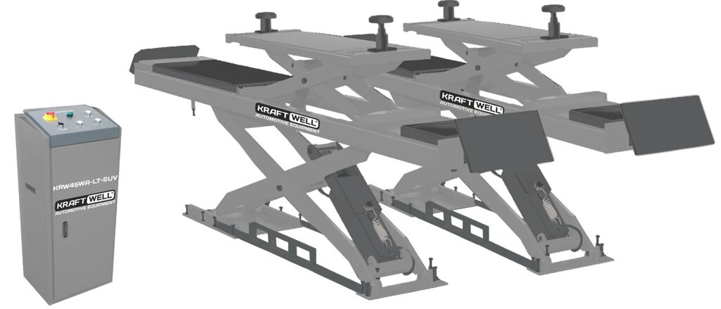 KraftWell KRW45WA-LT-SUV Подъемник ножничный г/п 4500 кг. заглубляемый, платформы для сход-развала с от компании Proffshina - фото 1