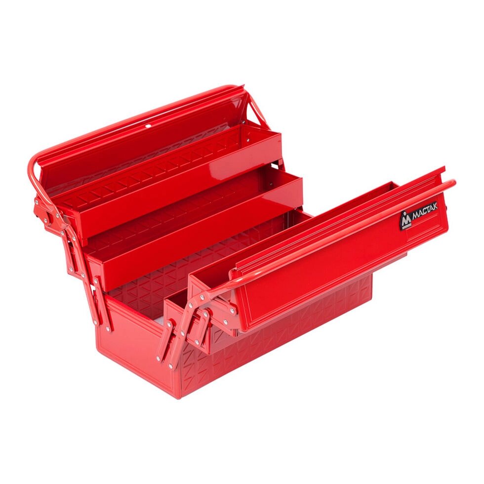 МАСТАК Ящик инструментальный раскладной, 5 отсеков, красный от компании Proffshina - фото 1