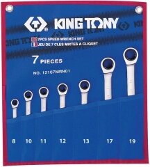 Набор комбинированных трещоточных ключей, 7 предметов king tony 12107mrn01 от компании Proffshina - фото 1