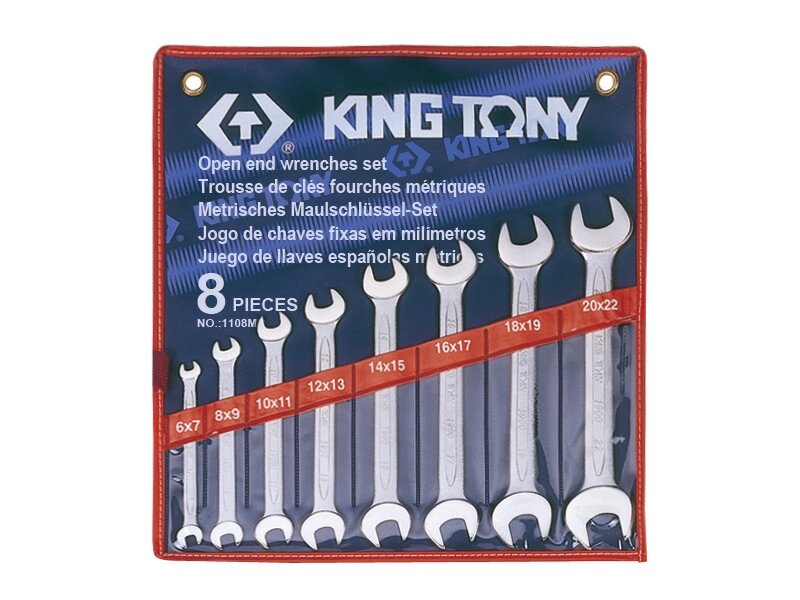 Набор рожковых ключей,  8 предметов king tony 1108mr от компании Proffshina - фото 1