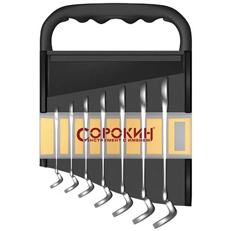 Набор ручного инструмента СОРОКИН Набор ключей накидных 8-17мм с изгибаемой головкой 7 предметов от компании Proffshina - фото 1