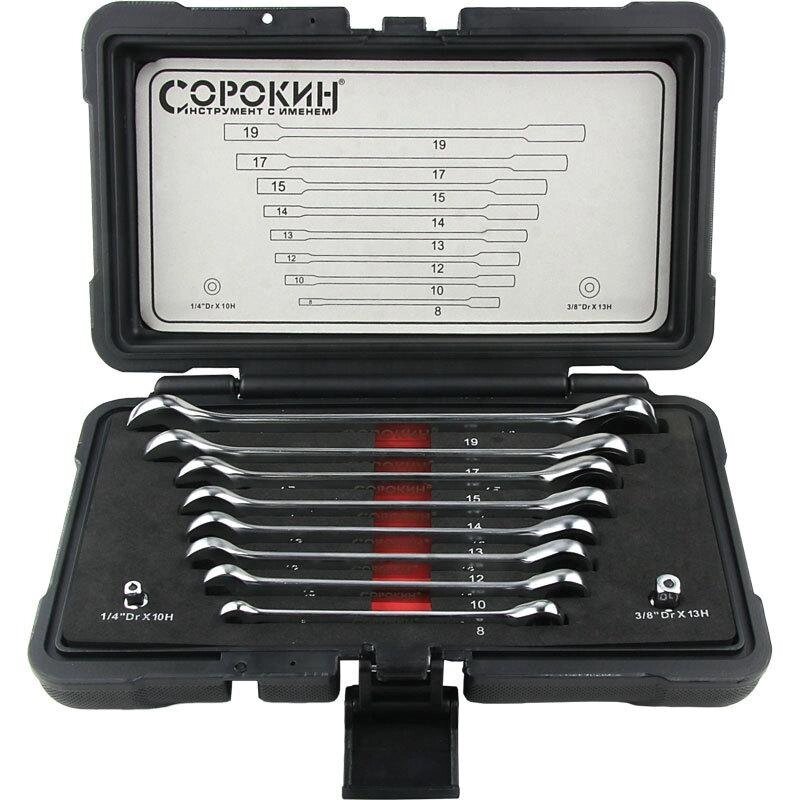 Набор ручного инструмента СОРОКИН Набор ключей с трещоткой, 10 предметов от компании Proffshina - фото 1
