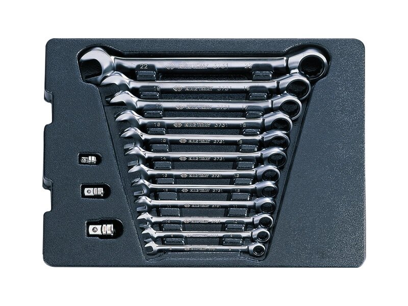 Набор трещоточных комбинированных ключей, 15 предметов king tony 9-10115mr от компании Proffshina - фото 1