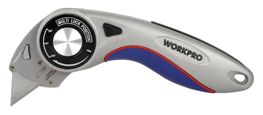 Нож универсальный складной алюминиевый со сменными лезвиями WP211013 WORKPRO от компании Proffshina - фото 1