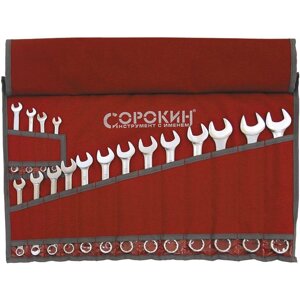 Набор ручного инструмента СОРОКИН Набор ключей рожково-накидных 6-22мм 17 предметов