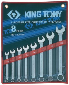 KING TONY Набор комбинированных ключей, 10-22 мм, 8 предметов
