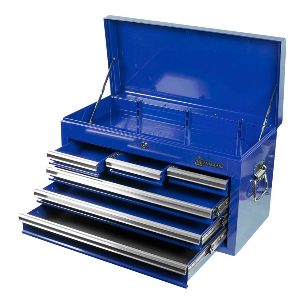 МАСТАК Ящик инструментальный, 6 полок, синий - преимущества
