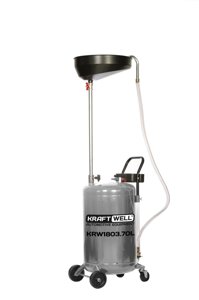 KraftWell KRW1803.70L Установка для слива масла/антифриза с круглой подъемной ванной, мобильная, объем 70 л в Санкт-Петербурге от компании Proffshina