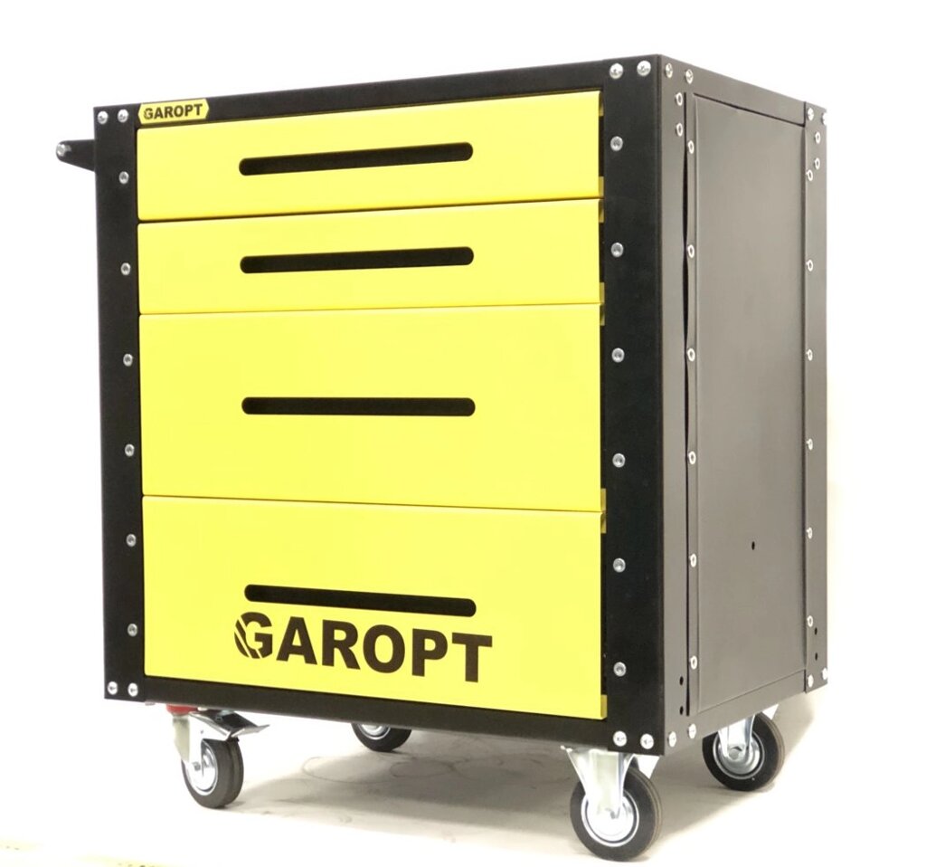 Тележка инструментальная Garopt, Серия "Low-cost", 4 ящика, желтый от компании Proffshina - фото 1