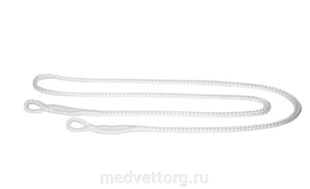 Акушерская веревка белая, 125 см (плоское плетение) от компании "МедВетТорг" - фото 1
