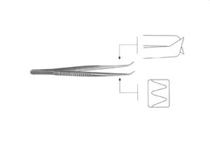 Пинцет для разбортовки сосудов зубчатый ПХ 150х2 (П-13)