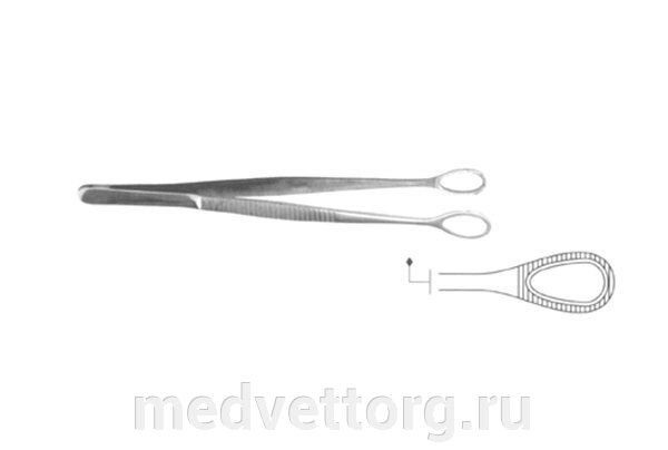 Пинцет для удержания опухоли головного мозга ПС 210х8 (П-18) от компании "МедВетТорг" - фото 1