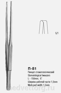 Пинцет стоматологический (П-81) от компании "МедВетТорг" - фото 1