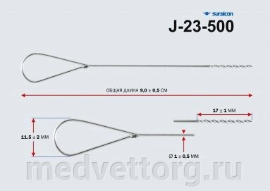 Зонд ушной с навивкой , дл. 90 мм (З-171s) от компании "МедВетТорг" - фото 1