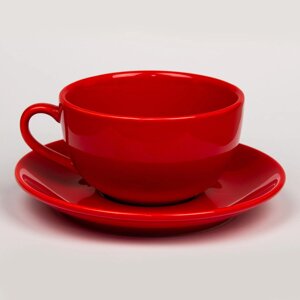 Чайная пара красная, 300 мл, фарфор, P. L. Proff Cuisine