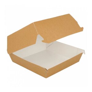 Коробка для бургера 17,5х18х7,5 см, натуральный (1упаковка 50 шт) картон, Garcia de Pou Испания