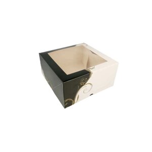 Коробка для торта с окном 24х24х12 см, белая, картон, Garcia de Pou Испания